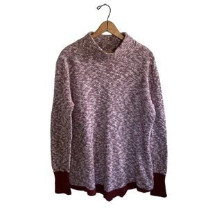 LL Bean Signature Cotton Linen Ragg Funnel Neck Sweater